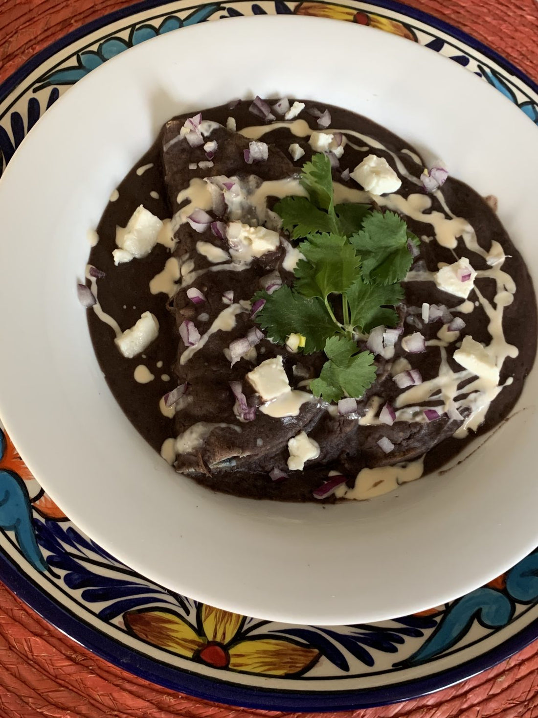 Enfrijoladas – Quesadillas in Black Bean Sauce, by Lorenza Arnal, Alma Mexican Foods