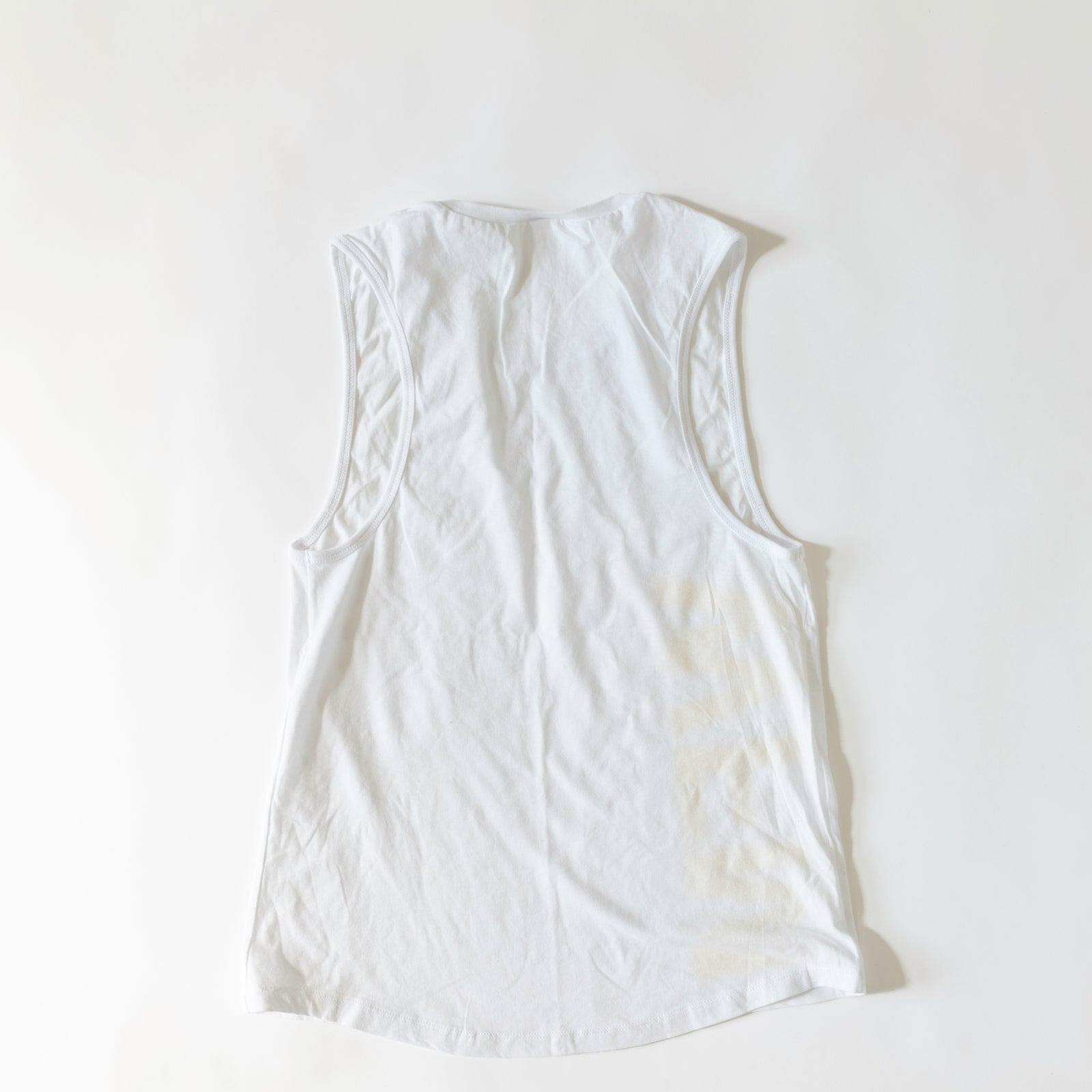 White Sleeveless Tank top back with no text
